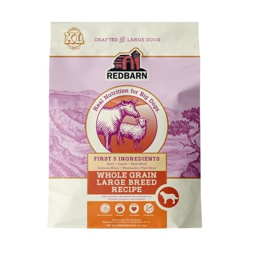 Redbarn Whole Grain Large Breed Dog Food Kibble - Beef & Lamb Recipe - Made in USA No Chicken Recipe with Functional Ingredients to Support Healthy Heart, Joints, Digestion, Skin & Coat - 28lb