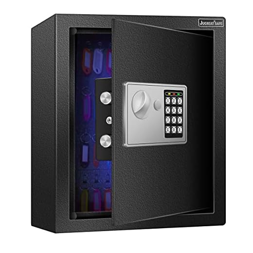 JUGREAT 80 Keys Cabinet with Sensor Light,Electronic Key Safe,Pin Code Keyless Storage Box for Keys,Secure Wall Mount Safe with 80 Key Tags