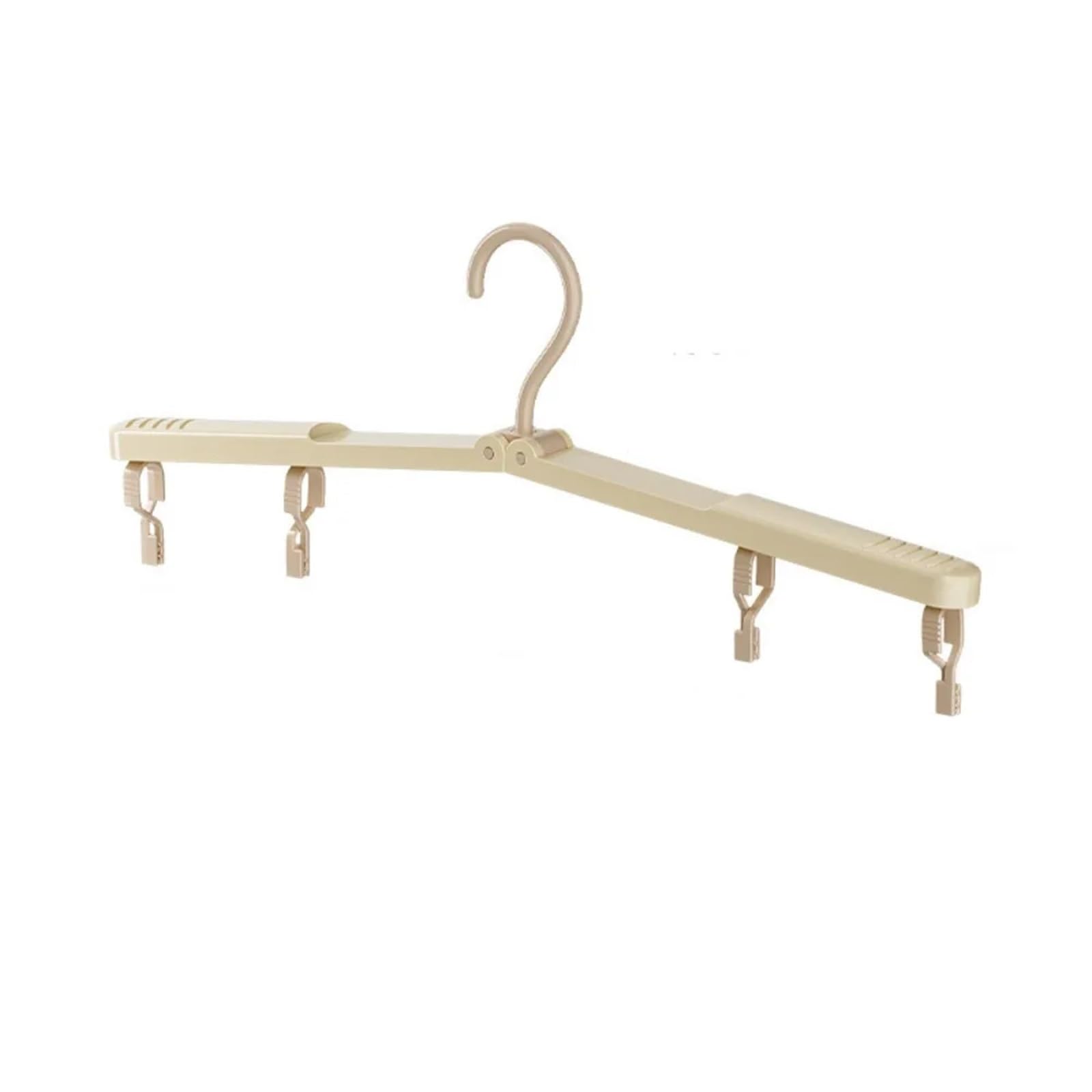 Travel Hangers Creative with Clip Foldable Clothes Hanger Multi-functional Telescopic Travel Rack Plastic Portable Drying Tools(1PC Khaki)