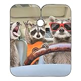 Kigai Funny Raccoon Watercolor Paint Waterproof Barber Cape for Men Adjustable Neck Size Haircut Cape Salon Cape for Hair Treatment - Cutting/Coloring/Perming