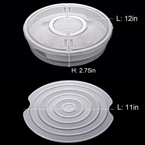 12Inch 2 Pack Food Storage Container With Lid And Handle, Reusable 2 Compartments Pizza Slice Storage Container, Round Pie Carrier Leftover Pizza Keeper For Food Cake Cheesecake Tortilla Pastry #TOP5