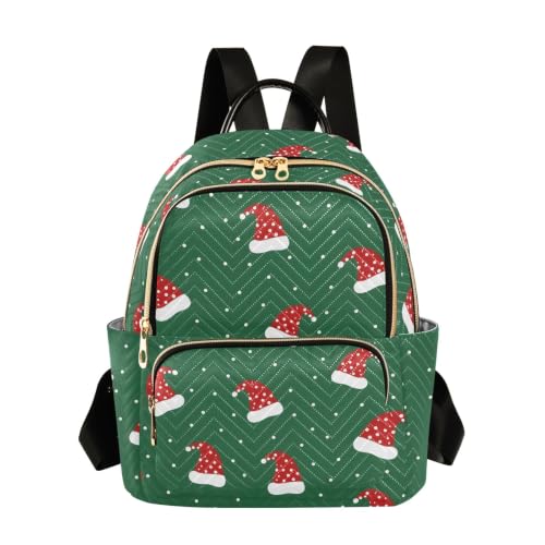 Sac à dos femme voyage sac d'école mini filles avec bonnet de Père Noël décontracté M