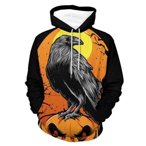 Hoodie Oiseau Citrouille sweat à capuche manche longue pull unisexe taille S pour adulte
