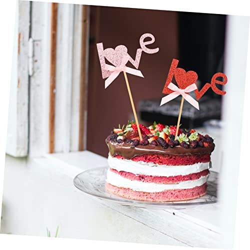 SEWACC 12 Pçs Inserção De Bolo De Amor Topo De Bolo De Casamento Enfeites De Cupcake Enfeites De Coq