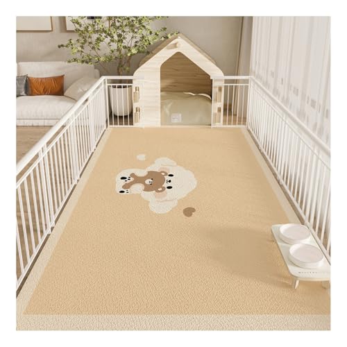 Quxxuolペットフロアマット ペットカーペット 防水・防尿 PVC 犬飼育用 犬猫用 防音・防湿カーペット 食事マット 滑り止め 犬ケージマット お手入れ簡単 多シーンで使用可能 キッチン レストラン 軒下 (A21,140*160CM)