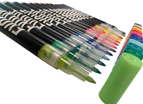 Miniatura 3 de Evolve Juego de 14 marcadores de pintura acrílica a base de agua E20 con punta redonda de nailon extrafina.