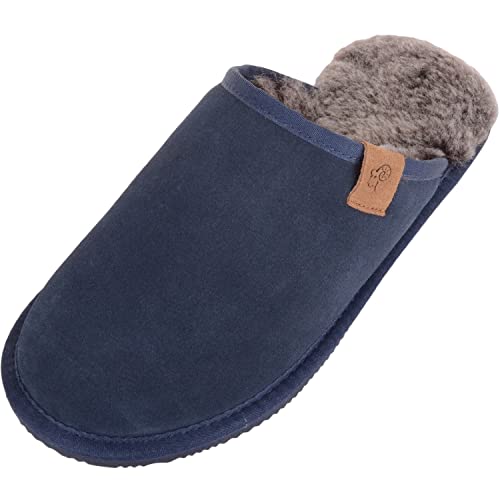 SNUGRUGS Men's Sheepskin Mule Slipper, UK 9