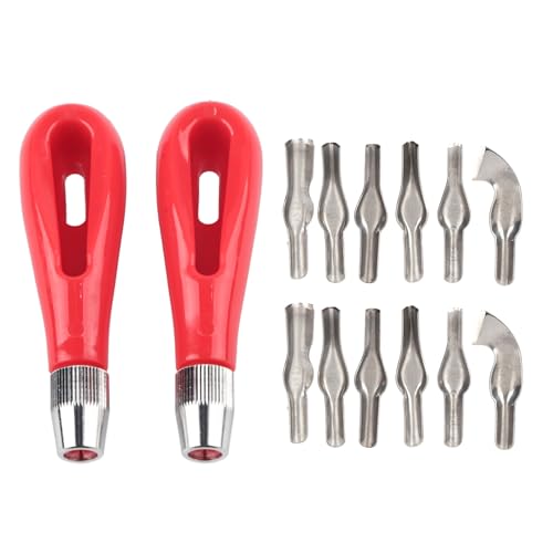 Cheotime 2 set di coltello intagliato, set di coltelli da coltello da intaglio a blocchi in legno multile, strumento di incisione di dettagli per la stampa di zucca in linoleum