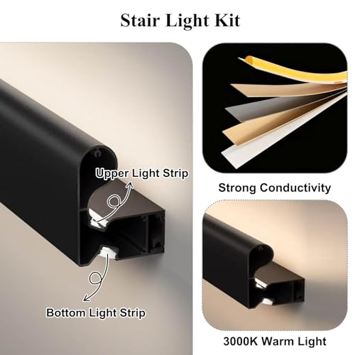 Éclairage LED pour main courante 230cm pour escalier intérieur