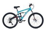 Gravity FSX 24 24 Inch Wheel Mountain Bike Full Dual Suspension 7 Speed Bicycle (Matt...