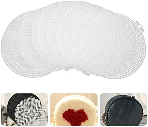 EXCEART 10pcs Plastic Mesh Canvas Sheets Round Needlepoint Canvas for DIY Bag Making Embroidery Acrylic Yarn Crafting Cross Stitching Crochet Projects