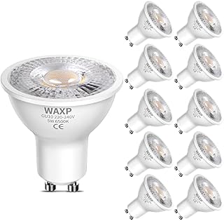 GU10 LED Spotlight Bulbs 5W, Cool White, 6500K, 365lm, No Flickering, Energy Saving Led Bulbs, Equivalent 40-50W GU10 Halogen Spot Light Bulbs, Non-Dimmable,10 Pack