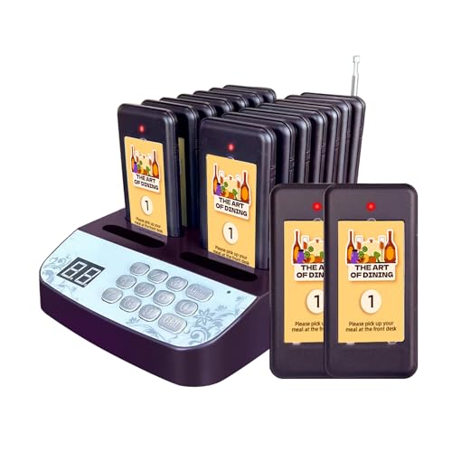 Restaurant Pager System,16 Restaurant Pagers,Wireless Calling System for Restaurant,1640FT Long
