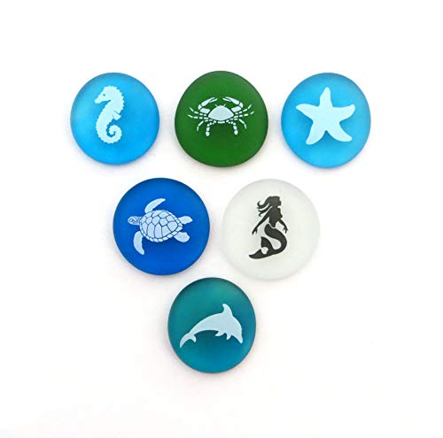 Lifeforce Glass SET 70 The Mermaid'S Message Sea Life, Frosted Sea Glass Stones thumb #3