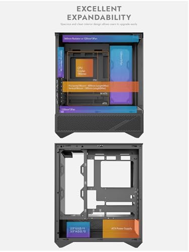 Image of darkFlash DY460 ATX Full Tower PC Case, 4 ARGB Fans, High Airflow,Black