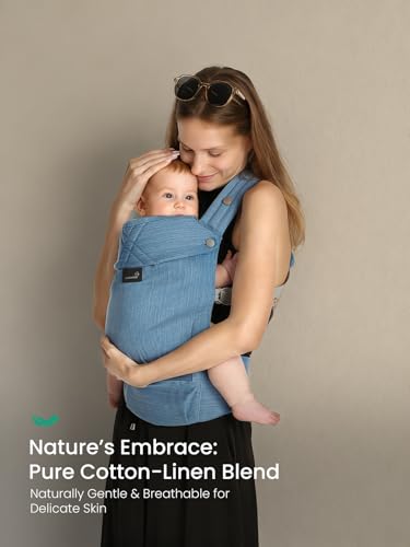 Image of GROWNSY Baby Carrier Newborn to Toddler with Head Support, Denim Blue