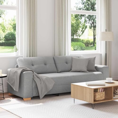 zylophax Canapé 3 Places en Tissu Gris Cloud 180 cm, Banquette Moderne avec accoudoirs Larges, Dossier Confortable, Assise modulable pour Salon séjour Bureau, Design Respirant et Cadre Robuste