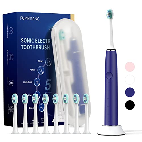 FUMEIKANG Electric Toothbrushes Ultrasonic Toothbrushes for Adults-Navy Blue