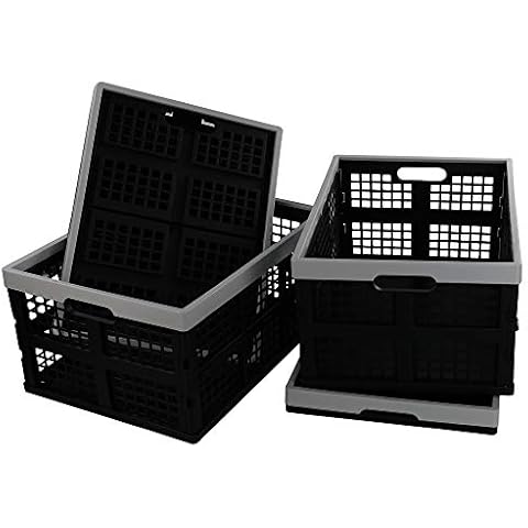 Doryh 34-Liter Collapsible Storage Crates/Stackable Storage Container Basket, Set of 4 Cover