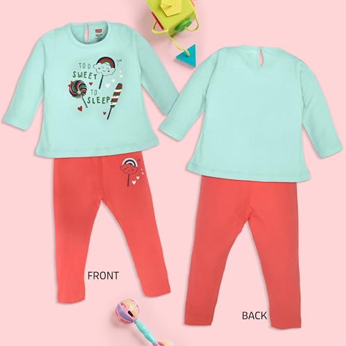 Image of LuvLap Baby Girls 100% Cotton Full Sleeve Top & Pyjama Sets, Pack Of 02