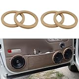 Hovom 4PCS 6.5' Wooden Speaker Spacer Rings, Universal Speaker 6.5 Inch Wooden Ring Spacer, MDF Wood Rings for Car Speakers, Subwoofer Mounting Spacers Ring Adapter Bracket Holder (6.5 inches)