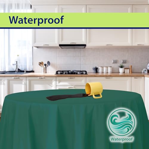 Image of Party Dimensions Green Disposable Plastic Tablecloth for Round Tables (36 Pack) Table Cloths for Parties, Events & Weddings, Indoors & Outdoors, 84 inches, Plastic Table Cover