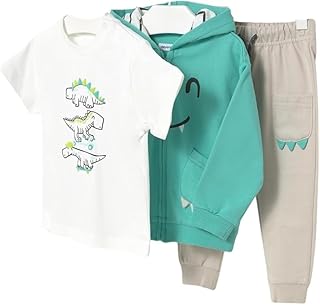 Conjunto de primavera para bebé, 12 meses, 80 cm, color verde, tema dinosaurios, Verde, 12 meses