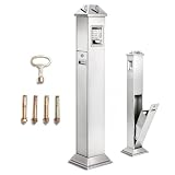 120CM Standaschenbecher für draußen aus Edelstahl, abschließbare Tür, herausnehmbarer Eimer, 2-seitige Öffnungen, wetterfest für Hotels, Büros, Parks & öffentliche Bereiche.