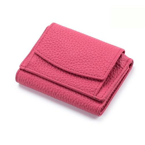 Card Fraud Folding Mini Wallet Vegan Mini Wallet for Women Leather RFID Card Holder Card Fraud Folding Wallet, Rose, One Size