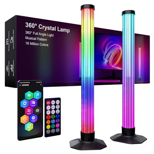 Image of MIHEAL 360 RGB Light Bars LED TV Backlight with DIY Music Sync Modes Smart Bluetooth Control, 8 Scene Modes Color Light Bar for Room Decoration, Gaming, PC, TV