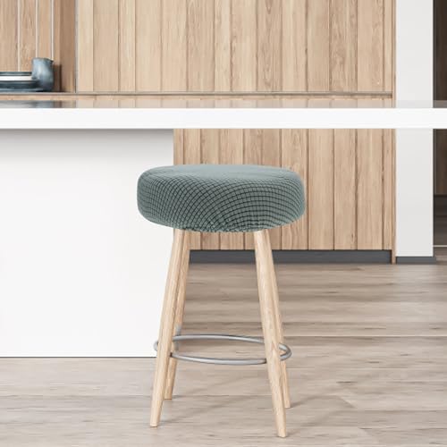 Housse de tabouret de bar rond vert matcha pour chaise de cuisine - 8