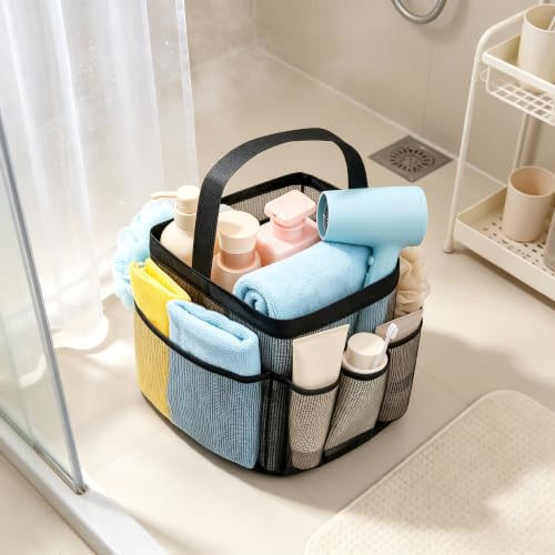 Synvexor Shower Caddy for Dorm Mesh Shower Room Essentials for Girls with 9 Pockets,Large-Capacity Shower Basket,Quick Dry Toiletry Tote Bag for Women,Outdoor Gym,Travel,Swim,Beach Camping Essentials - Image 2