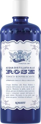 Acqua alle Rose, Tonique visage avec eau distillée aux roses, formule rafraîchissante avec propriétés hydratantes, tonifiantes et apaisantes, rend la peau jeune et élastique, 300 ml