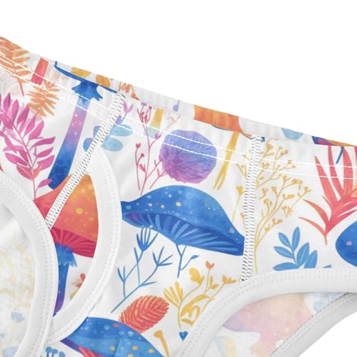 KLL Watercolor Fall Woodland Mushrooms Leaves Pattern Baby Boys Pure Cotton Briefs Cute Children Undies4