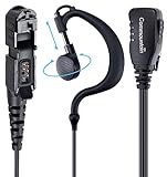 commountain XPR 3500e XPR 3300e Earpiece with Mic Compatible for Motorola Radios XPR3300e XPR3500e XPR3300 XPR3500, G Shape Headset with PTT Microphone, Fit Left or Right Ear