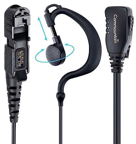 commountain XPR 3500e XPR 3300e Earpiece with Mic Compatible for Motorola Radios XPR3300e XPR3500e XPR3300 XPR3500 G Shape Headset with PTT Microphone Fit Left or Right Ear