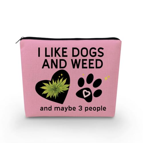 YULUENZE Leaf Paw Print Small Canvas Cosmetic Bag