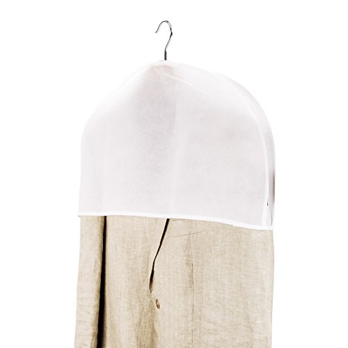 Hangerworld 5 Fundas 60cm x 30cm Transpirable Protege Hombros de Chaquetas Ancho Extensible Blanco