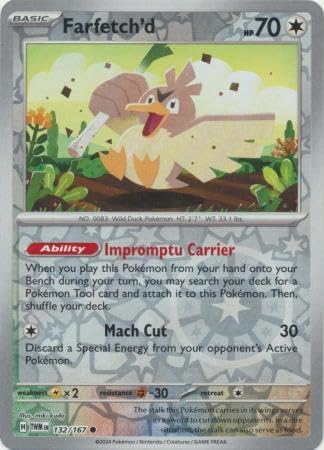Pokemon - Farfetch’d 132/167 – Twilight Masquerade – Reverse Foil – Single Card