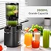 AMZCHEF Estrattore Automatico, Apertura 145MM e Capacità 1,8L Estrattore Frutta e Verdura Intera, 250W Estrattori di Succhi Professionale con Triplo Filtro - Nero