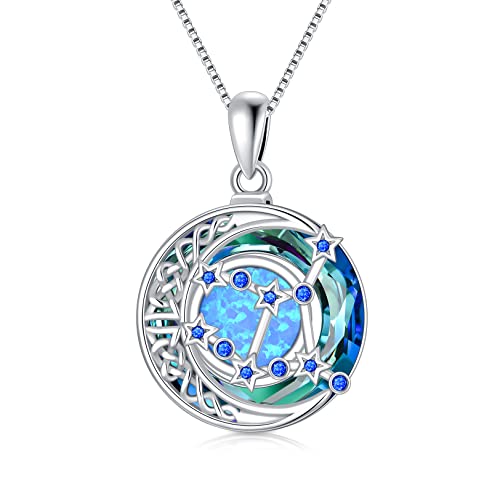 TOUPOP Mothers Day Gifts For Mom Virgo Zodiac Necklace Sapphire Crystal Constellation Pendant Astrology Jewelry Birthday Gifts for Women and Girls September Birthday Gift