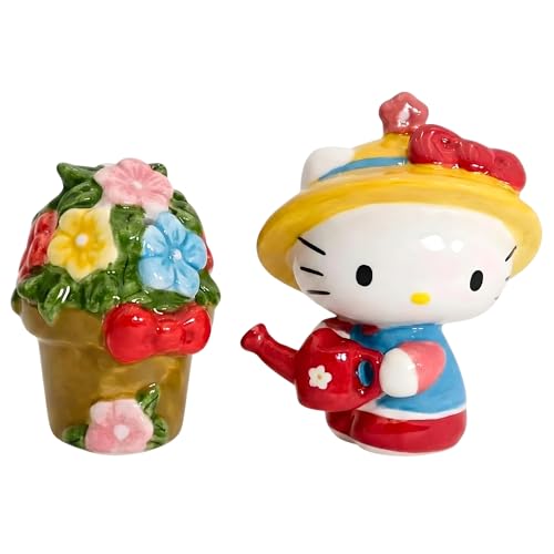 Blue Sky Clayworks Hello Kitty Garden S&P Set, Home & Kitchen Accessories, Ceramic, 24183