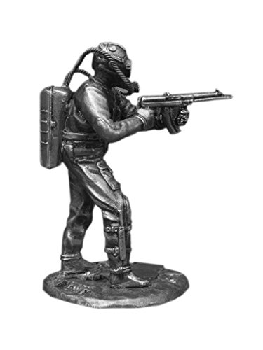 Ronin Miniatures - USSR Navy Diver Warrior Sculpture - Tin Metal Collection Toy - Size 1/32 Scale - Home Collectible Figurines