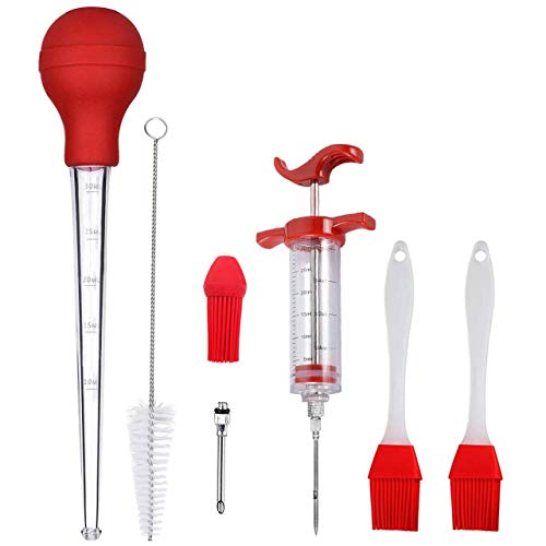 FIRECOW Turkey Baster, with Cleaning Brush, Meat Injector, Perfect for oiling and Marinating Turkey, Beef, Pork, Fish