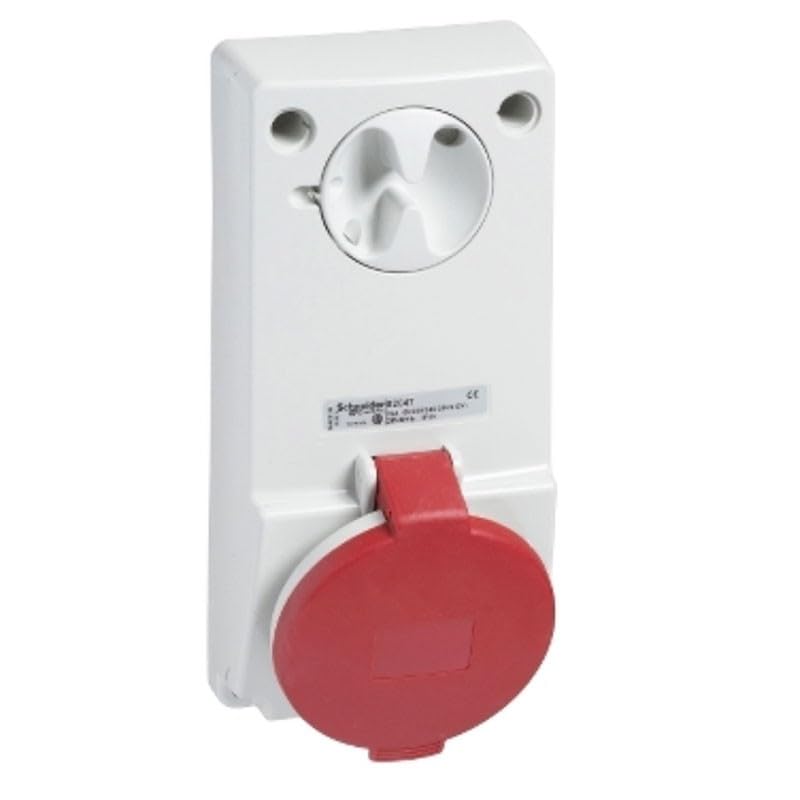 Enchufe montado de pared Schneider 83531 con fase IP44 de 16A y 380-415V para entornos industriales