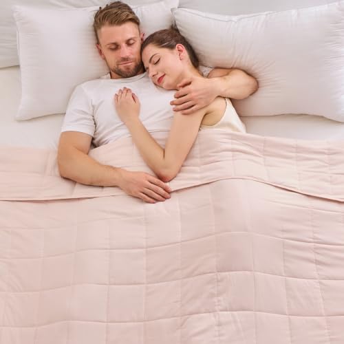 Image of yescool King Size Weighted Blanket for Adults 20lbs, 80 inch x 87 inch, Pink