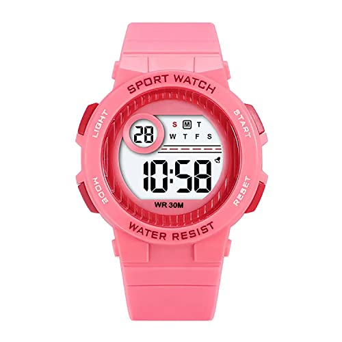 Time Up Digital Dial 2023 Launch Alarm with Sound Waterproof Light Kids Watch for Boys & Girls (Age:4-12 Years)-DET12-X (Pink)