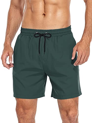 Komorebi Mens Swim Trunks with Compression Liner 7 Inch Inseam Boxer Brief Liner4