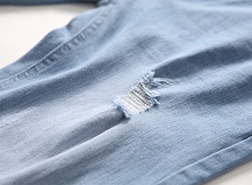 Jeans breaking hole oversize hommes coupe longue fourche slim-fit conique - 5