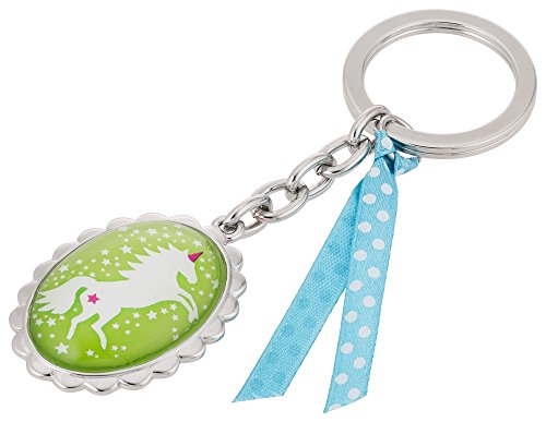Gift Company breloczek do kluczy z motywem jednorożca, kolor zielony, biały, różowy